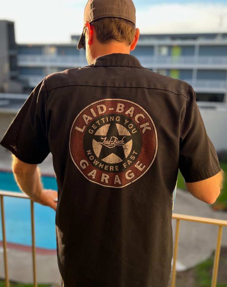 Garage Star Black Mechanic Shirt - Laid-Back