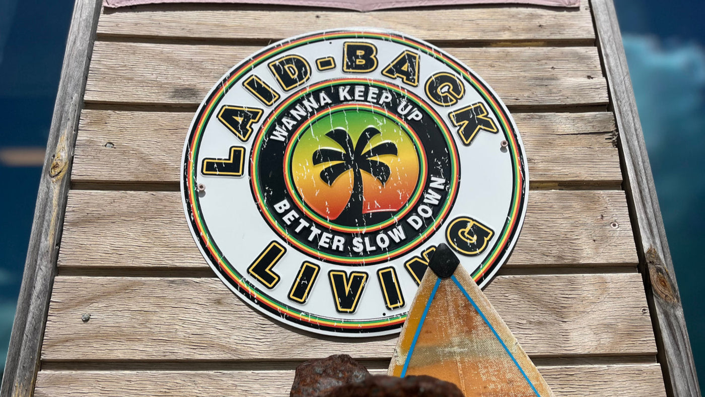 Palm Star Embossed Metal Sign