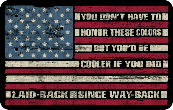 Cooler US Flag Die Cut Sticker - Laid-Back