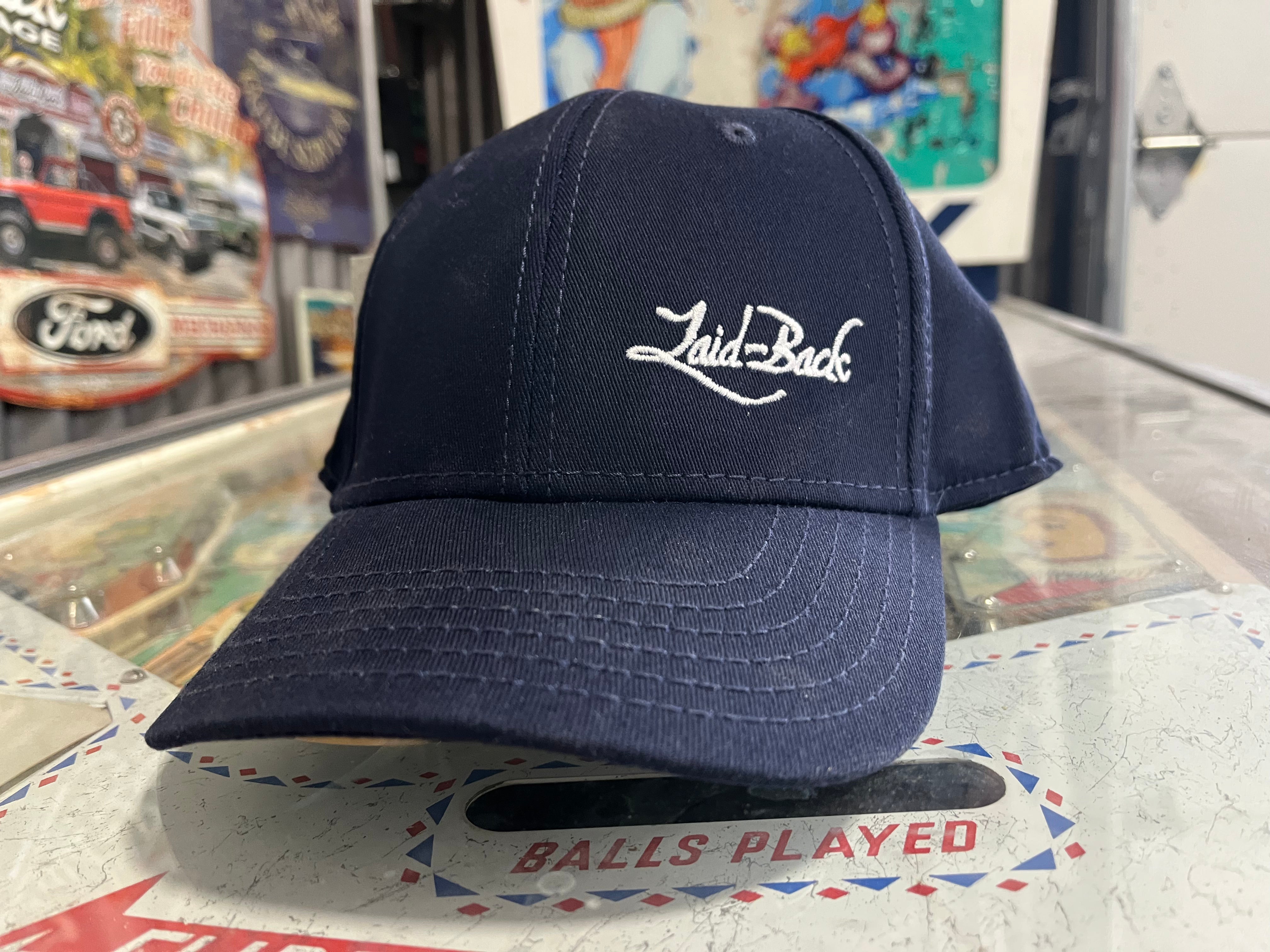 Simple Laid-Back Embroidered Flex Hat-Navy - Laid-Back