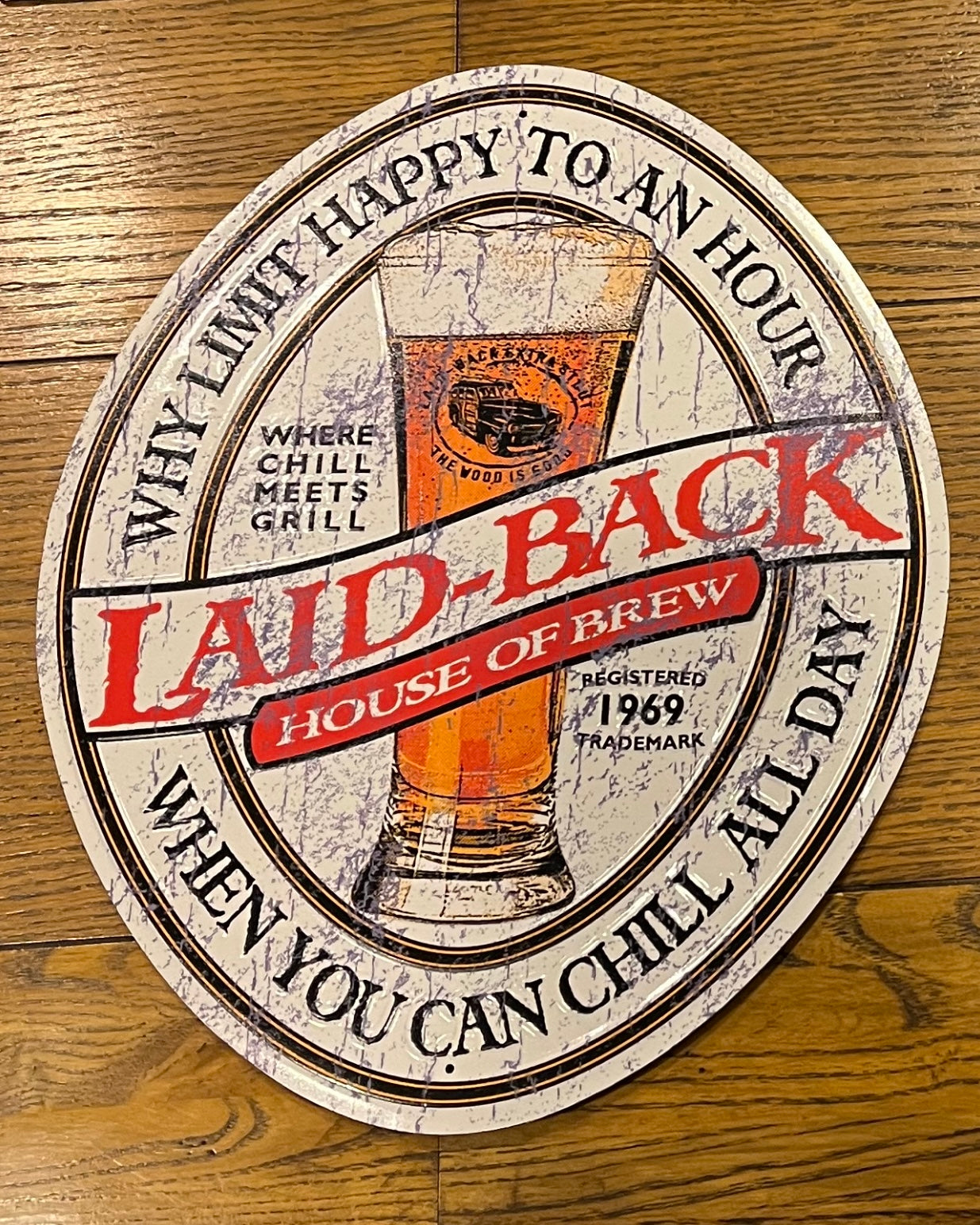 Cornet Beer Embossed Metal Sign - Laid-Back