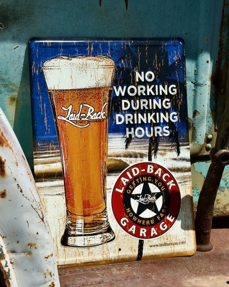 Motorway Beer Embossed Metal Sign - Laid-Back