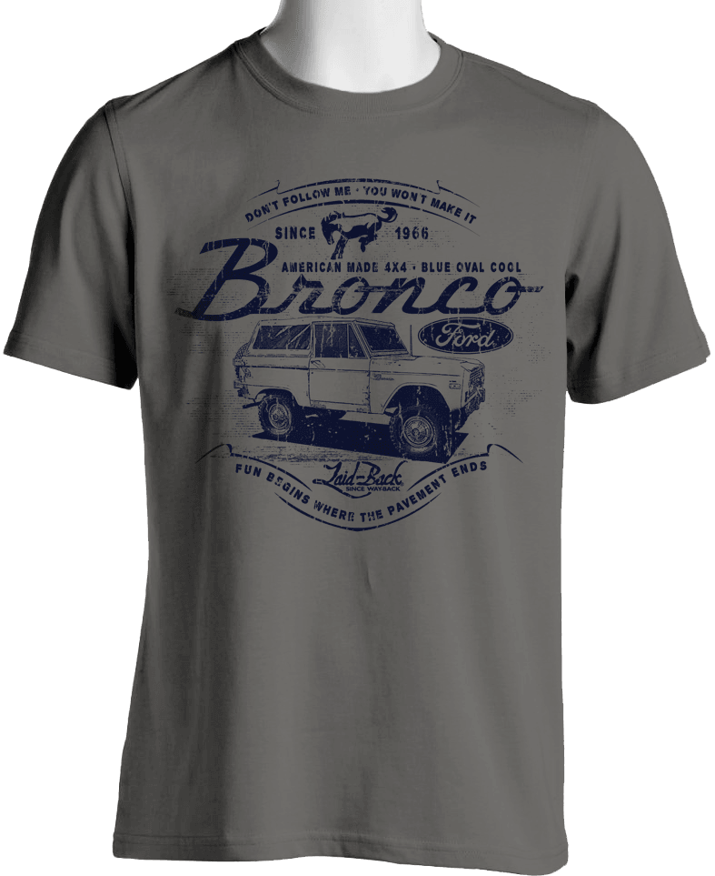 Burly Bronco T-Shirt | Classic Ford Bronco Logo Tee by Laid-Back USA XL