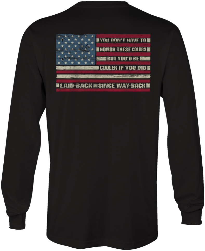 Cooler US Flag Long Sleeve T-Shirt - Laid-Back