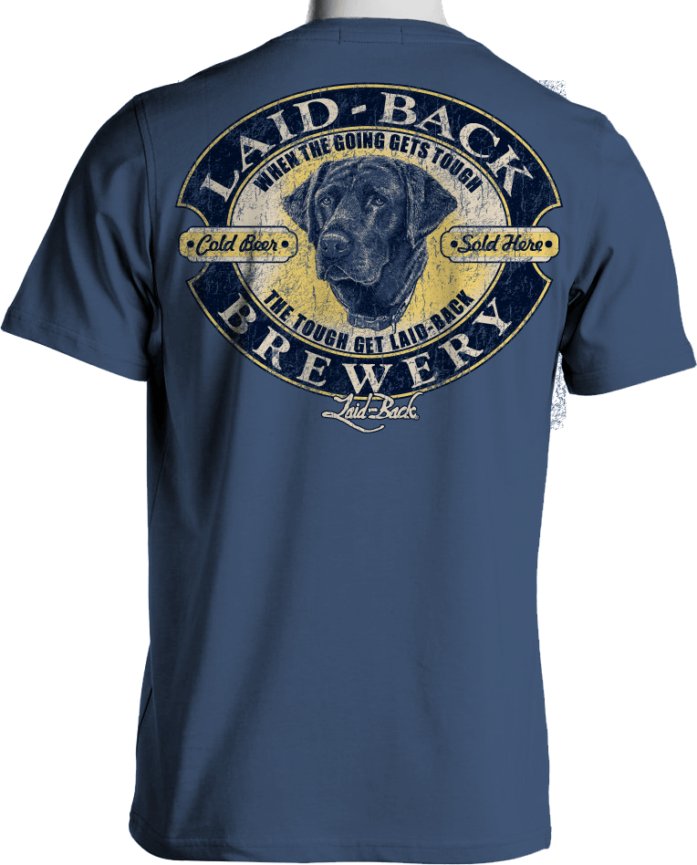 Tough Black Lab T Shirt Beer Drinking Buddy T Shirt by Laid Back USA