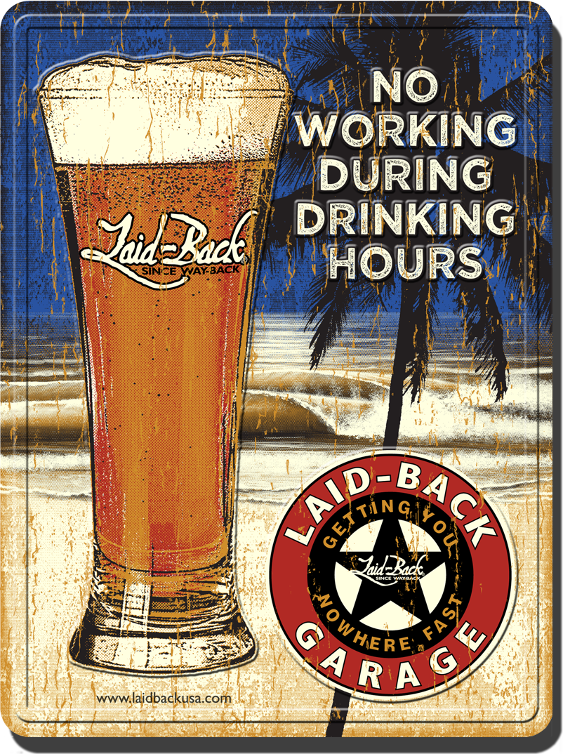 Motorway Beer Embossed Metal Sign - Laid-Back