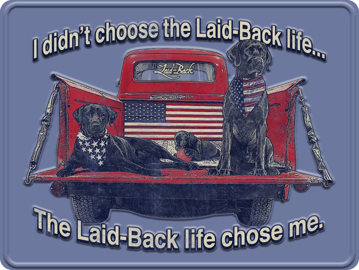 Red Truck USA Labs Embossed Metal Sign - Laid-Back