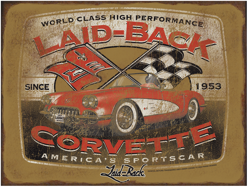 Stockman Corvette-12x16 Metal Sign - Laid-Back