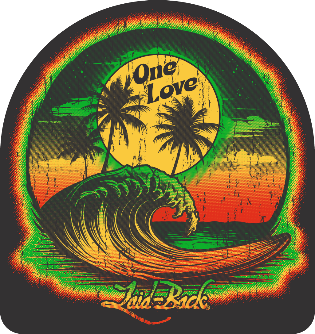 One Love Wave Palms Die Cut Sticker