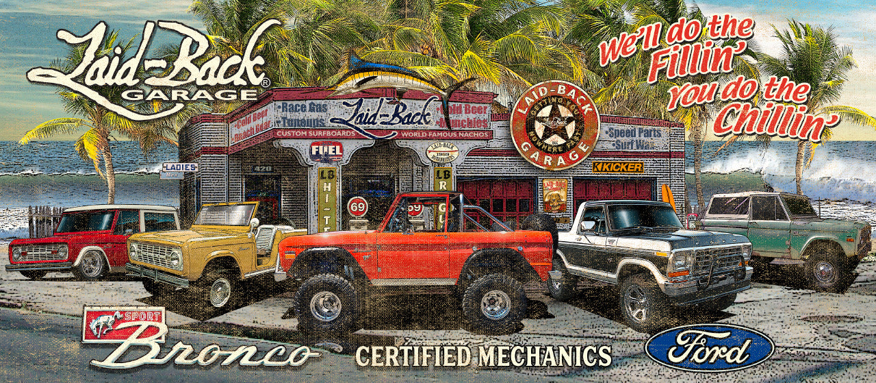 Beach Garage Bronco 55x24 Banner