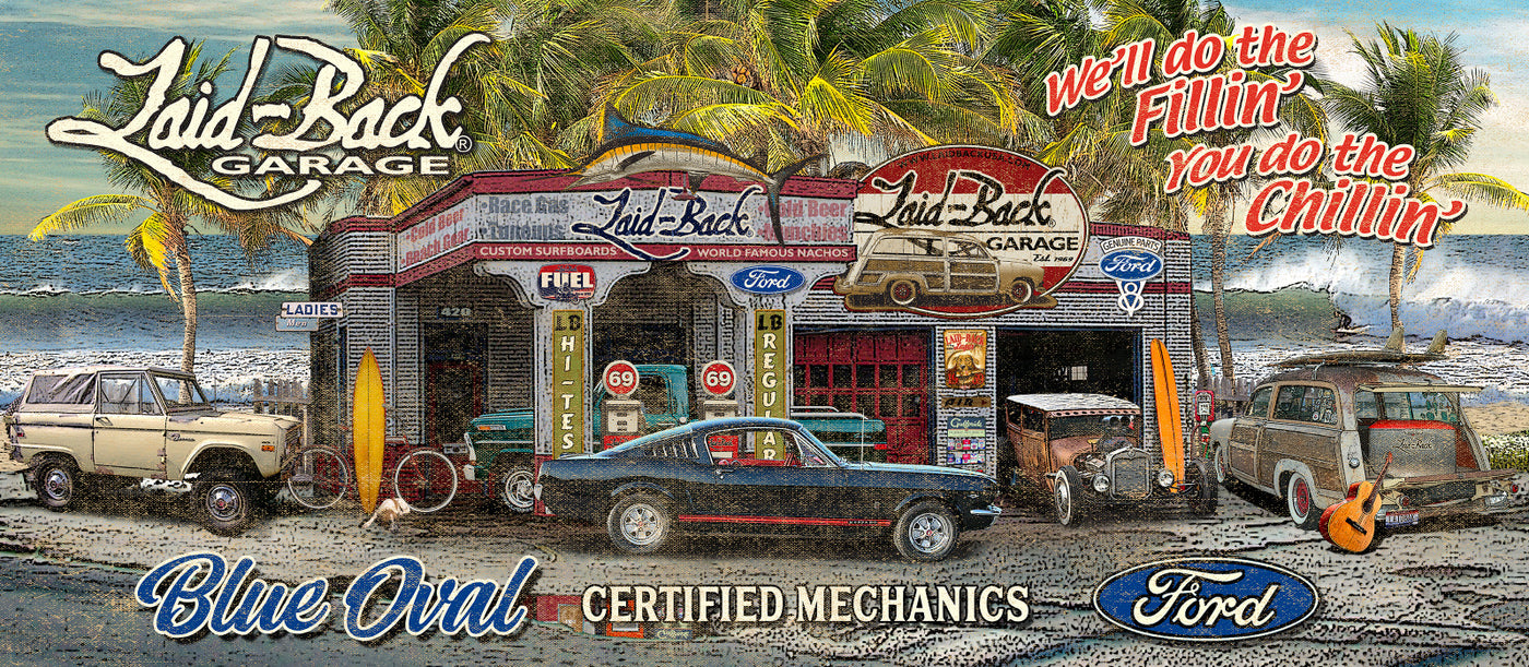 Beach Garage Ford 55x24 Banner