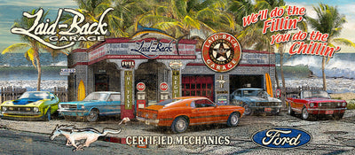 Beach Garage Mustang 55x24 Banner