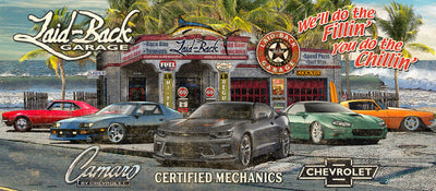 Beach Garage Camaro 55x24 Banner