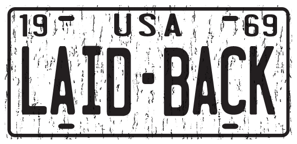 Laid-Back Vintage Plate Die Cut Sticker - Laid-Back
