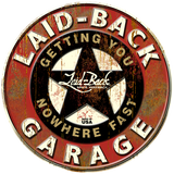 Garage Star Embossed Metal Sign - Laid-Back