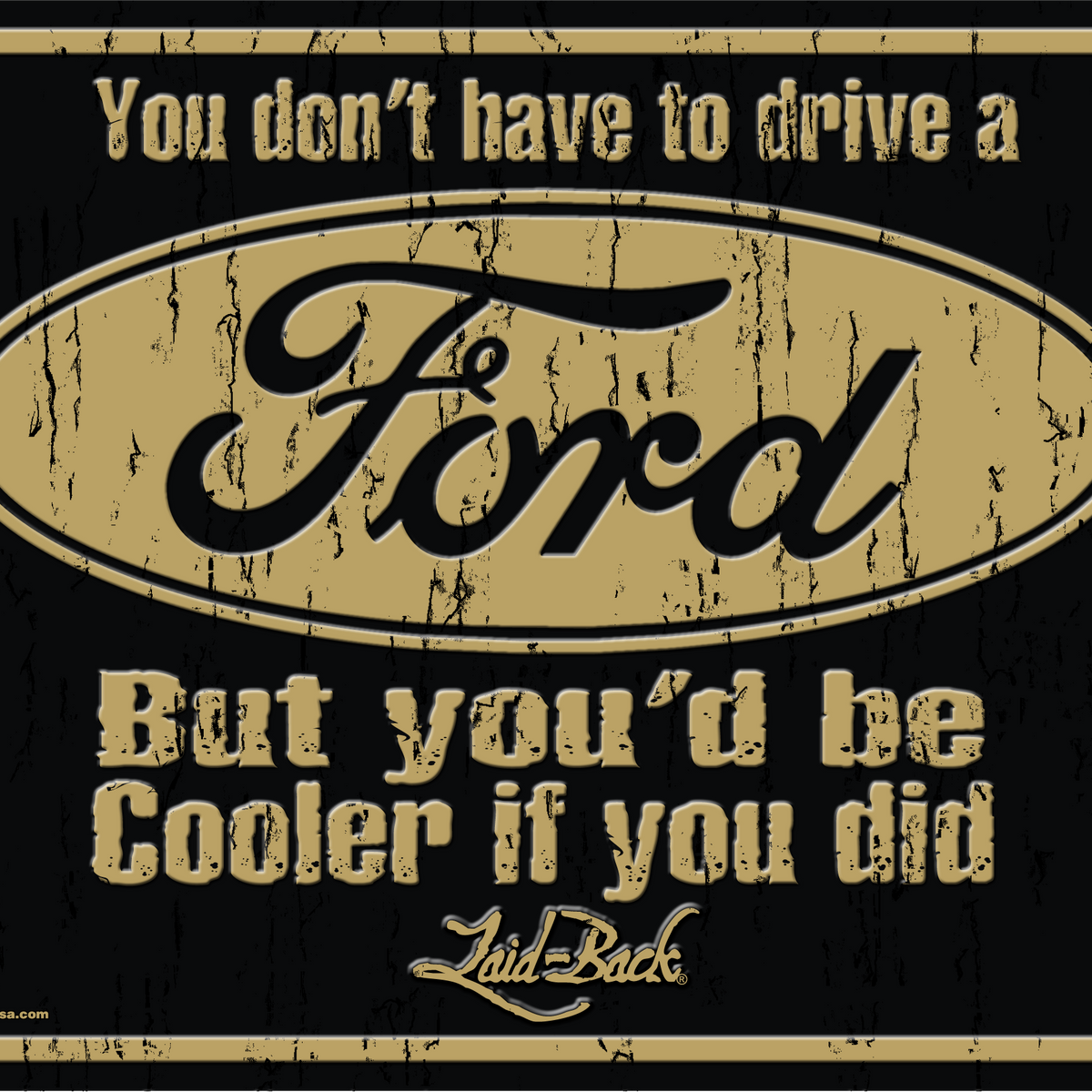 Ford Built To Last Round Embossed Metal Sign