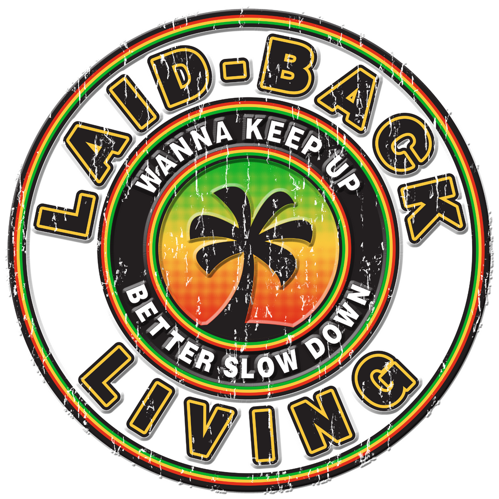 Palm Star Embossed Metal Sign | Reggae Colors Wall Art by Laid-Back