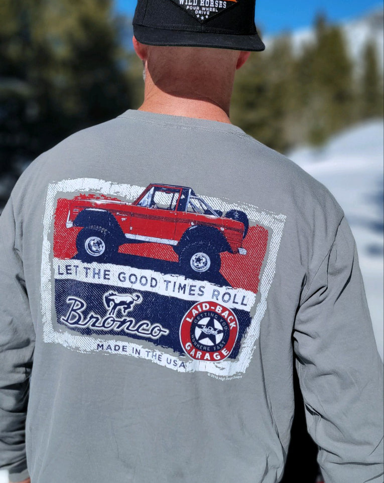 Burly Bronco T-Shirt | Classic Ford Bronco Logo Tee by Laid-Back USA XL