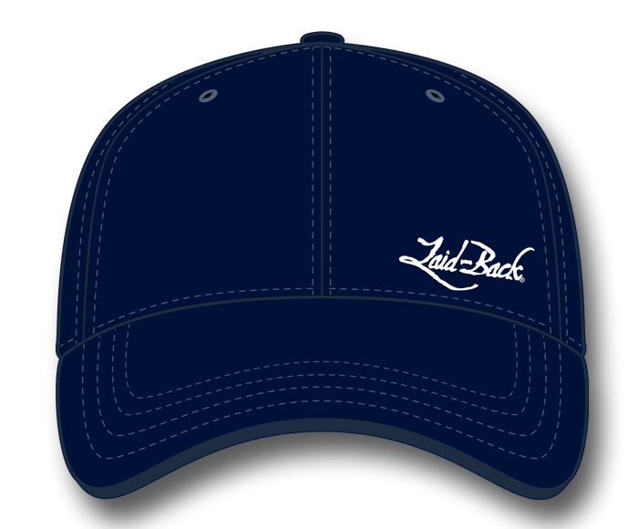 Simple Laid-Back Embroidered Flex Hat-Navy - Laid-Back