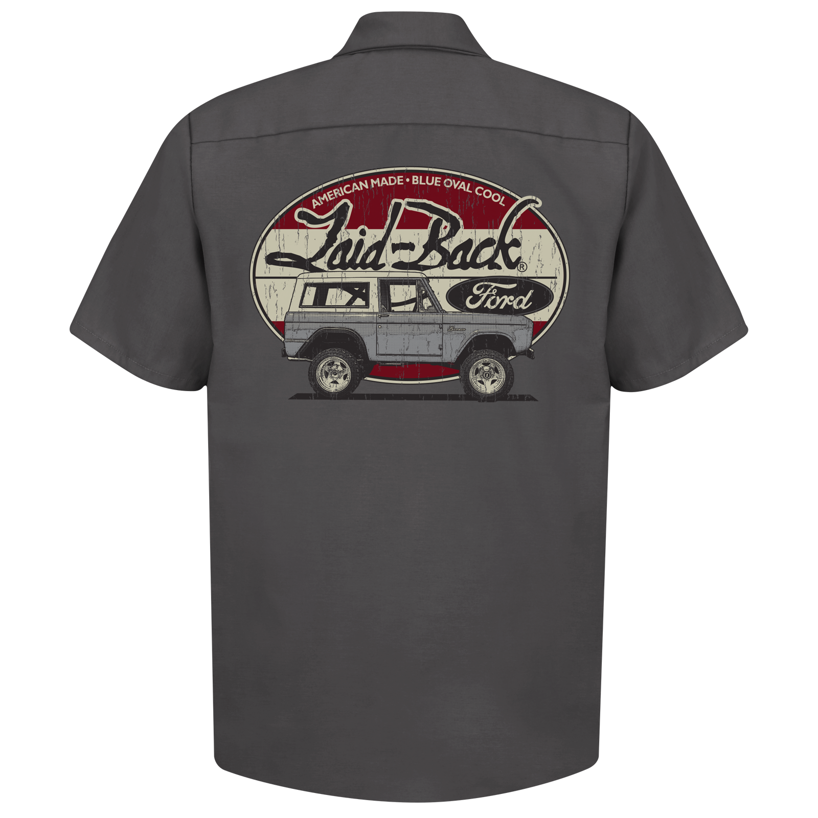 Roadway Bronco Mechanic Shirt | Vintage Ford Apparel by Laid-Back L